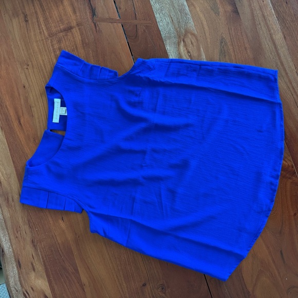 Monteau Blue Flutter Sleeve Boxy Blouse - Picture 2 of 6